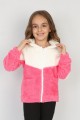 Welsoft Kumaş Kapşonlu Fermuarlı Cepli Pembe Sweat 