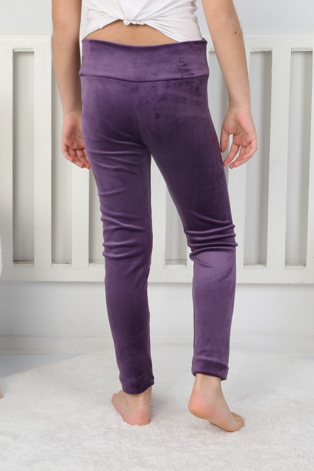 Likralı Kadife Kumaş Arma Detaylı Tayt