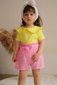 Bebe Yaka Şortlu Sarı Takım