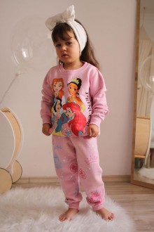 Üç İplik Şardonlu Baskılı Pembe Takım 