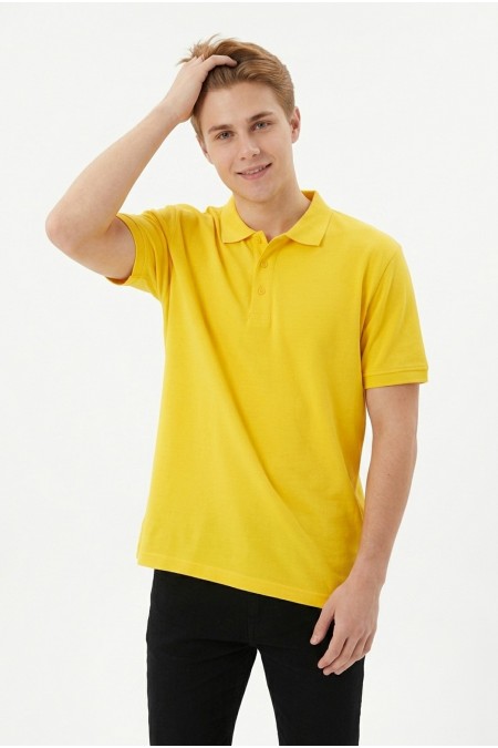Erkek Basic Polo Yaka Kısa Kollu Slim Fit Pamuklu Örme Tişört