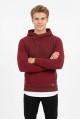 Erkek Üç İplik Şardonlu Kumaş Kapşonlu Kanguru Cepli Alttan Çıkmalı  Günlük Sweatshirt