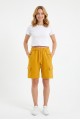 Bayan Kargo Cepli Pamuklu Bağcıklı ve Esnek Belli Rahat Günlük Yazlık Penye Şort Kapri