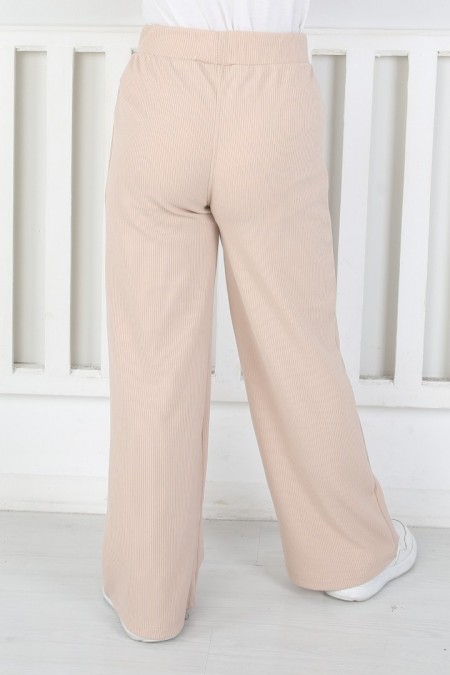 Bol Paça Birinci Kalite Fitilli Kumaş Vizon Tayt