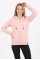 Kadın Üç İplik Şardonsuz Düz Kapüşonlu Fermuarlı Kanguru Cepli Günlük Sweatshirt