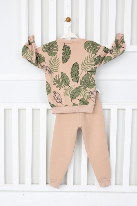 Üç İplik Şardonlu Baskılı Vizon Takım 