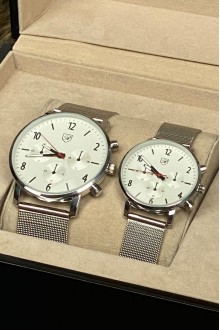 Hasır Gri Kordon Sevgili Saatleri