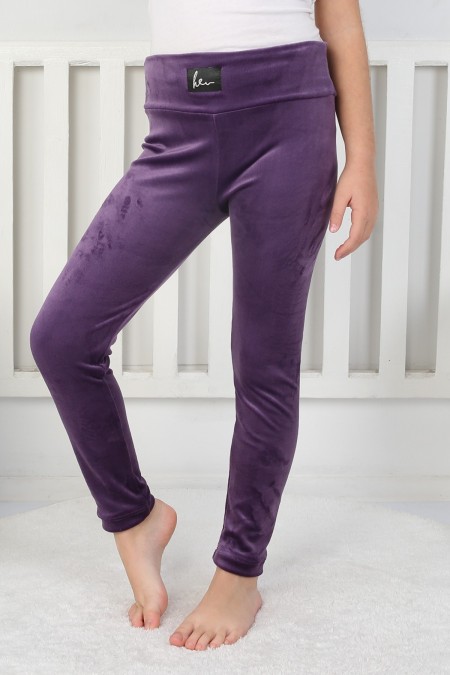 Likralı Kadife Kumaş Arma Detaylı Tayt