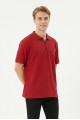 Erkek Fermuar Detaylı Polo Yaka Kısa Kollu Dokulu Slim Fit Örme Tişört