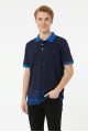 Erkek Martı Desenli Garnili Polo Yaka Kısa Kollu Slim Fit Pamuklu Tişört