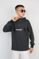 Yarım Fermuarlı Kapşonlu Baskılı Erkek Çocuk Günlük Sweatshirt