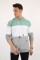 Üç Şardonlu Kapşonlu Parçalı Kanguru Cepli Erkek Günlük Sweatshirt