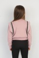 Üç İplik Şardonlu Omuz Detaylı Kız Çocuk Günlük Crop Sweatshirt
