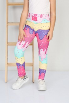 Şardonlu Fitilli Kumaş Baskılı Sarı Tayt