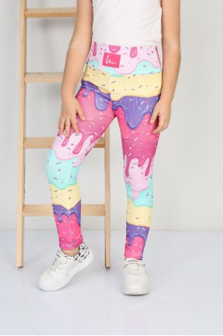 Şardonlu Fitilli Kumaş Baskılı Sarı Tayt