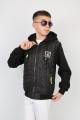 Üç İplik Kapşonlu Fermuarlı İçi Termal Erkek Çocuk Günlük Sweatshirt