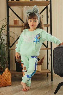 Üç İplik Şardonlu Baskılı Mint Takım 