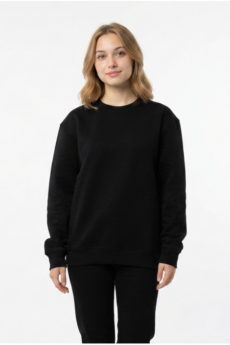 Kadın Şardonlu Bisiklet Yaka Oversize Günlük Rahat Kesim Sweatshirt