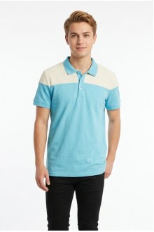 Erkek Omuz Panel Detaylı Polo Yaka Kısa Kollu Slim Fit Dokulu Örme Tişört