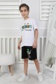 Minecraft Baskı Erkek Çocuk Şortlu Takım