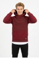Erkek Üç İplik Şardonlu Kumaş Kapşonlu Kanguru Cepli Alttan Çıkmalı  Günlük Sweatshirt