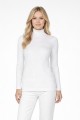 Kadın Beyaz Balıkçı Yaka Uzun Kollu Fitilli Slim Fit Şık Günlük Triko Body