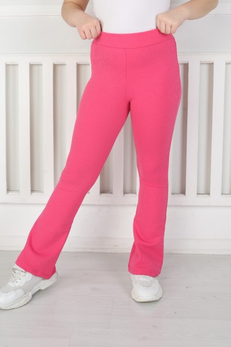 İspanyol Paça Birinci Kalite Fitilli Kumaş Fuşya Tayt