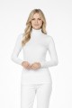 Kadın Beyaz Balıkçı Yaka Uzun Kollu Fitilli Slim Fit Şık Günlük Triko Body