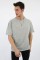 Sıfır Yaka Oversıze Gri Tişört