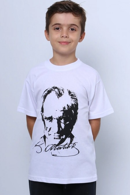 Atatürk Baskılı Erkek Çocuk Tişört