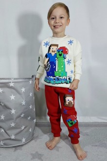 Üç İplik Şardonlu Baskılı Kırımızı Takım 