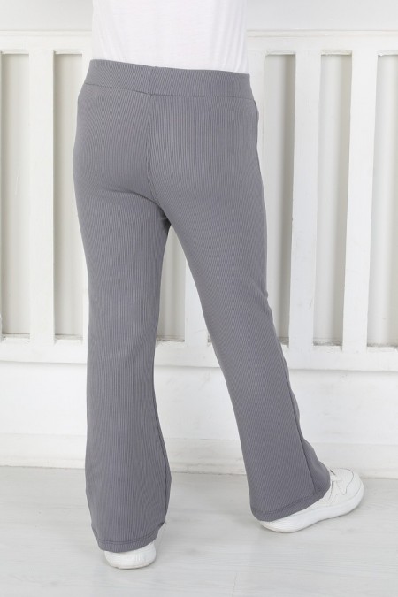 İspanyol Paça Birinci Kalite Fitilli Kumaş Antrasit Tayt