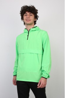 Kapşonlu Yarım Fermuarlı Mevsimlik Mont