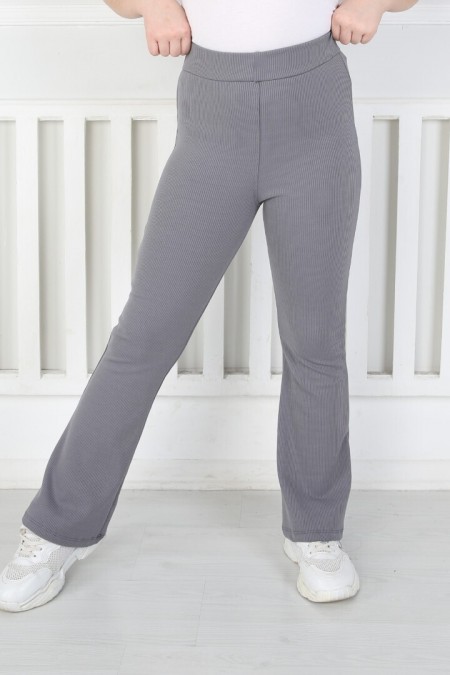 İspanyol Paça Birinci Kalite Fitilli Kumaş Antrasit Tayt