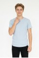Erkek Fitilli Kumaş Bisiklet Yaka Slim Fit Esnek Kısa Kollu Yazlık Tişört