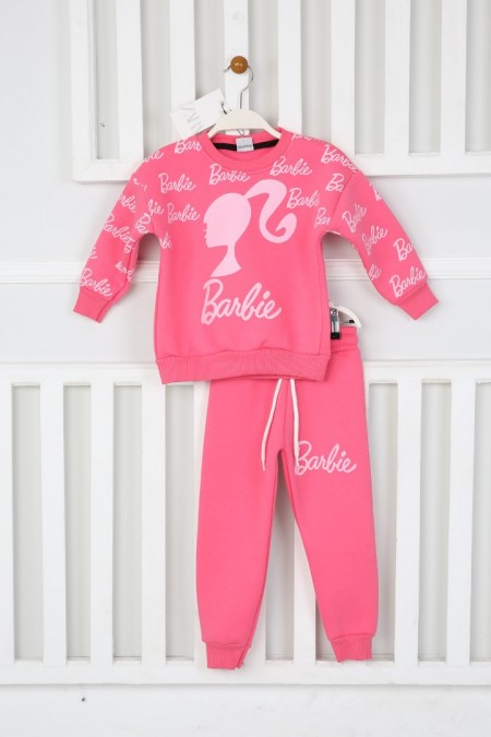 Üç İplik Şardonlu Baskılı Fuşya Takım 