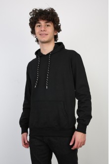 İki İplik Kapşonlu Cepli Sweat