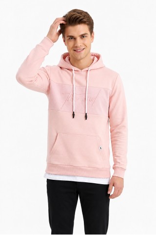 Erkek The End Baskılı Kapşonlu Kanguru Cepli Günlük Sweatshirt