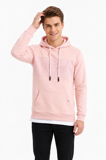 Erkek The End Baskılı Kapşonlu Kanguru Cepli Günlük Sweatshirt