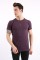 Düz Sıfır Yaka Mürdüm Tişört