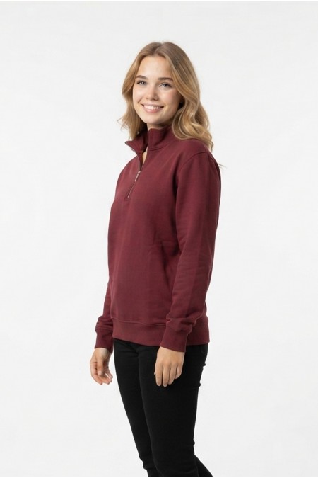 Kadın Yarım Fermuarlı Günlük Rahat Kesim Sweatshirt