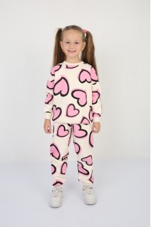 Üç İplik Şardonlu Baskılı Pembe Takım 