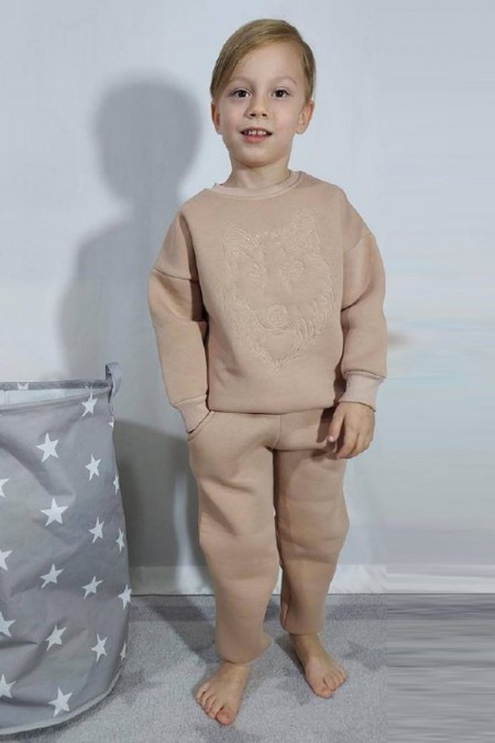 Üç İplik Şardonlu Baskılı Erkek Çocuk Günlük Takım