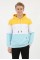 Erkek Üç İplik Şardonlu Kapüşonlu Parçalı Kanguru Cepli Günlük Sweatshirt