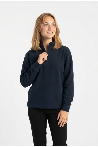 Kadın Yarım Fermuarlı Yuvarlak Yaka Günlük Rahat Kesim Sweatshirt