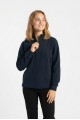 Kadın Yarım Fermuarlı Yuvarlak Yaka Günlük Rahat Kesim Sweatshirt