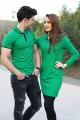 Düz Yeşil Tunik Ve Tişört Sevgili Kombini