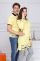 Martı Desen Sarı Tunik Ve Tişört Sevgili Kombini