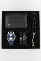 Erkek Kol Saati Tesbih Bileklik Cüzdan Kutulu 5’li Hediye Seti