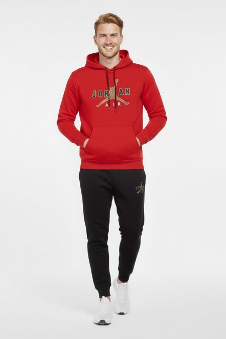 Jorner Baskılı Kırmızı Takım Eşofman Sevgili Kombini 